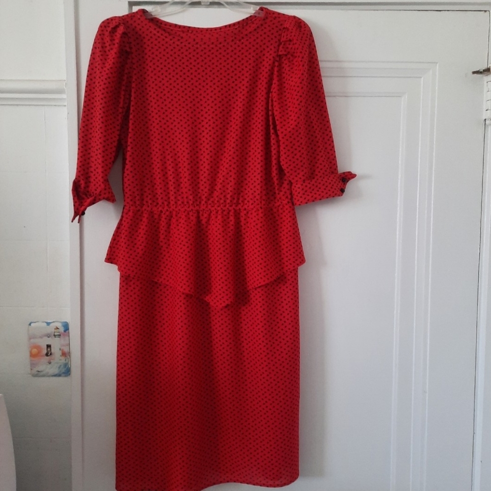 No Tag  Red Dot Dress SEE MEASURMENTS